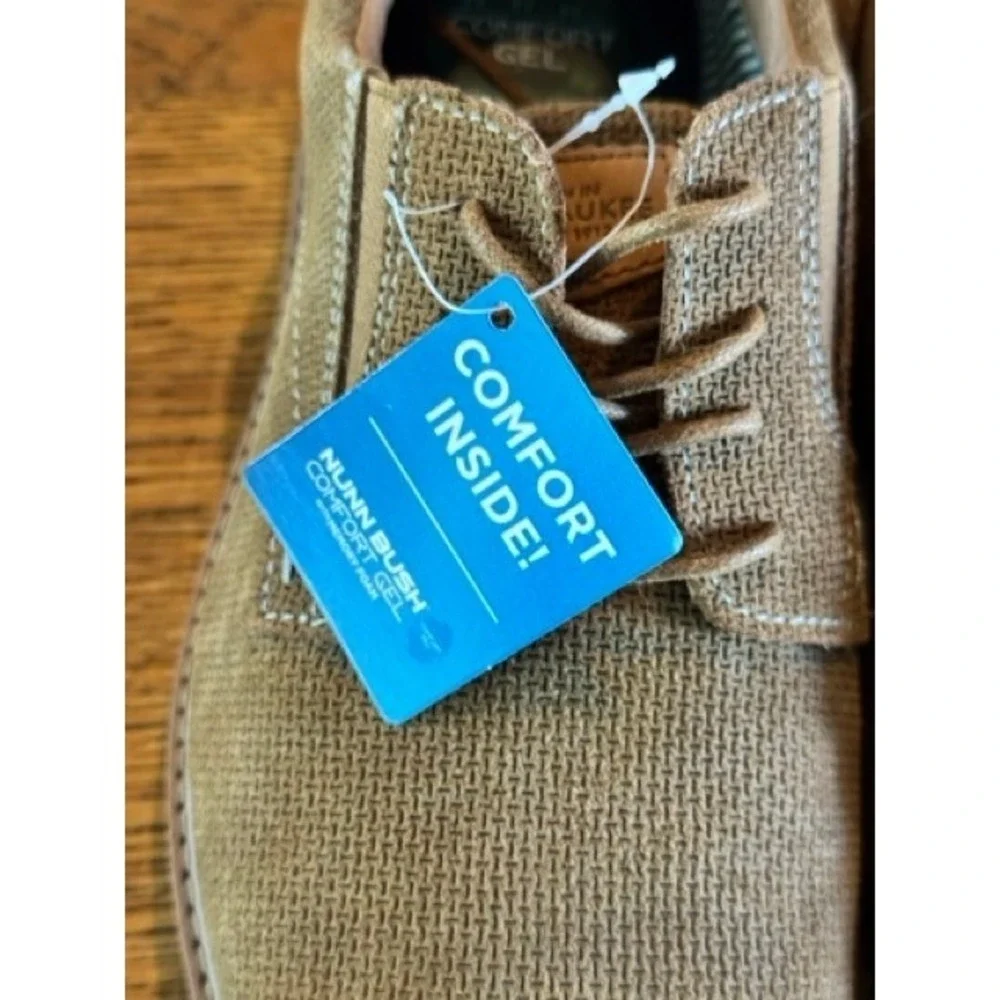 Nunn Bush Mens Chase Knit‎ Plain Toe Oxfords Comfort Gel Shoes 8.5W NEW